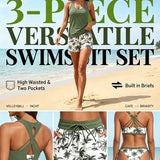 Conjunto Crisscross Sem Mangas com Capa e Calças Estampadas com Corda