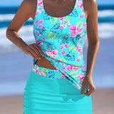 Conjunto de Tankini Floral em Duas Peças
