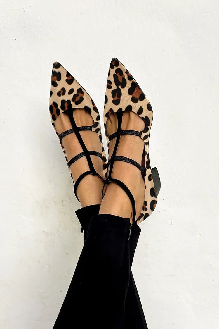 Ludovica | Sapatos com estampado de animal e fitas subtis