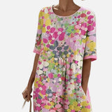 Elena | Vestido midi floral suelto y ligero