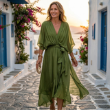 Helena - Vestido com decote em V amplo