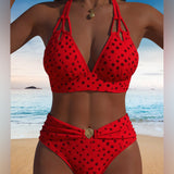 Biquíni de Polka Dot em Duas Peças - Estilo Sexy