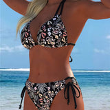 Biquíni Floral Halter de Duas Peças