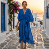 Helena - Vestido com decote em V amplo
