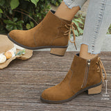 Joana | Botas Clássicas de Cano Curto com Salto Largo