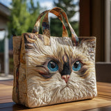 Bolsa Artesanal Gato Branco de Olhos Azuis | Elegância Pura