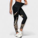 Calças de treino de cintura alta com estampado de leopardo