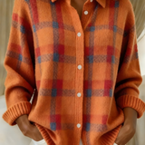 Ugnė - Camisa de malha suave com padrão de xadrez