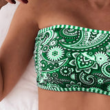 Conjunto de Banho em Duas Peças com Estampa Étnica