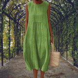 Genoveva | Vestido Maxi Sem Mangas com Bolsos