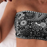 Conjunto de Banho em Duas Peças com Estampa Étnica