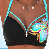 Bralette de Bikini com Estampa de Corda