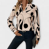 Katherine | Blusa elegante de manga longa com decote em V