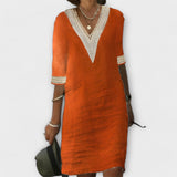 Mariana - Vestido de mulher de algodão e linho