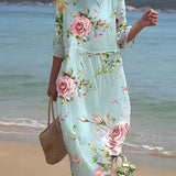 Verónica | Vestido Maxi Flor ao Pôr do Sol