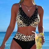Bralette de Biquíni com Estampa de Leopardo