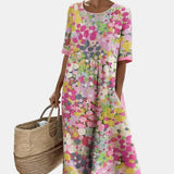Helena | Vestido midi floral solto e leve