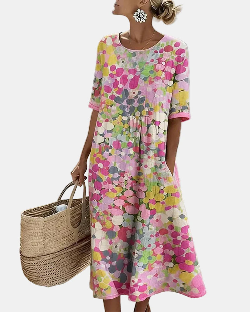 Helena | Vestido midi floral solto e leve