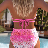 Estampado Sexy de Bikini com Alças Neckholder