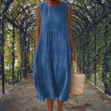 Genoveva | Vestido Maxi Sem Mangas com Bolsos
