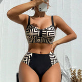 Biquíni Estampado de Duas Peças com Estilo