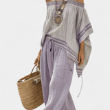Natália | Elegante Conjunto Boémio de Tela de Bambu Leve
