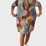 Mara | Vestido Colorido com Decote em V
