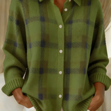 Ugnė - Camisa de malha suave com padrão de xadrez