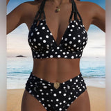 Biquíni de Polka Dot em Duas Peças - Estilo Sexy