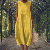 Genoveva | Vestido Maxi Sem Mangas com Bolsos