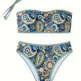 Conjunto de Banho em Duas Peças com Estampa Étnica