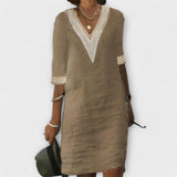 Mariana - Vestido de mulher de algodão e linho