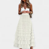 Saia boho com detalhes de cetim tecido aberto