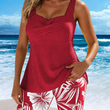 Conjunto de Tankini com Boxer Estampado