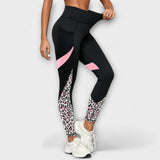 Calças de treino de cintura alta com estampado de leopardo