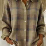 Ugnė - Camisa de malha suave com padrão de xadrez