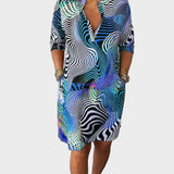 Mara | Vestido Colorido com Decote em V