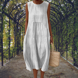 Genoveva | Vestido Maxi Sem Mangas com Bolsos