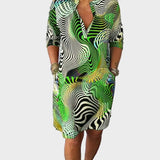 Mara | Vestido Colorido com Decote em V
