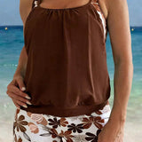 Floral Print Tankini with Boy Short Bottom