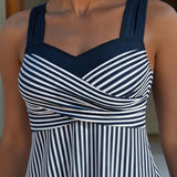 Conjunto de Tankini Listrado com Camisola de Duas Peças