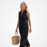 Cecília | Vestido Sem Mangas com Gola Mandarim