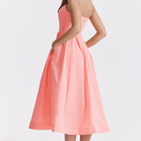 Estela | Elegante Vestido Midi de Corpete de Verão
