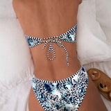 Biquíni Triangular de Dois Peças com Top Bandeau