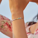 Pulseira ajustável de prata de lei com pegada de pata de cão