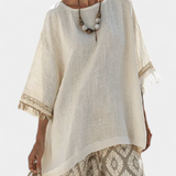 Eduarda | Conjunto Boho Chic Elegante com Blusa Larga