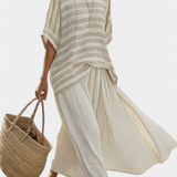 Isaura | Elegante Conjunto de Margarida de Bambu e Linho