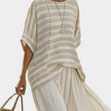 Isaura | Elegante Conjunto de Margarida de Bambu e Linho