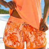 Tankini Estiloso com Estampa Marinha e Fenda