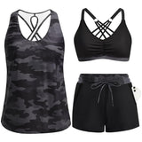 Conjunto Crisscross Sem Mangas com Capa e Calças Estampadas com Corda